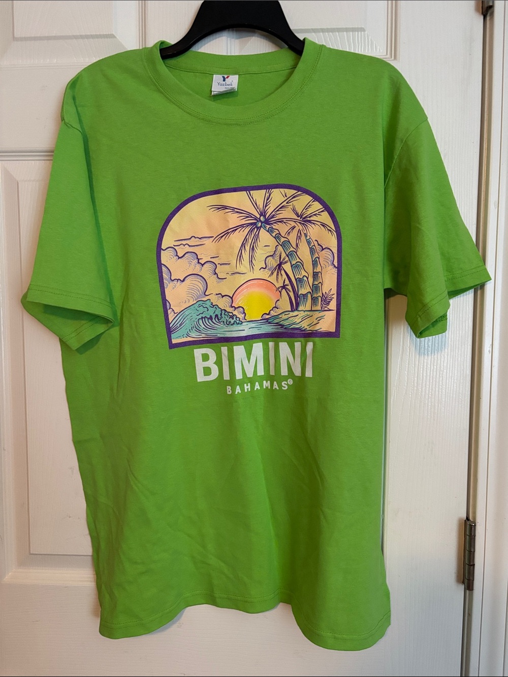 Bimini Bahamas Women's Short Sleeve Graphic Tee - Lime Green